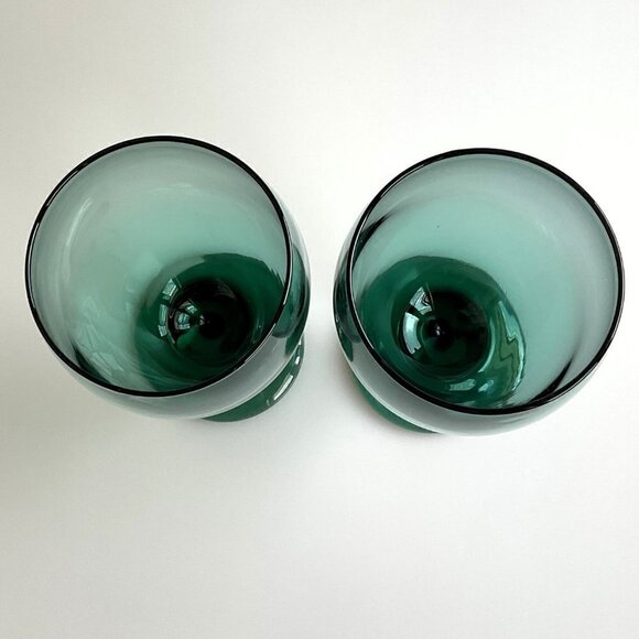 LIBBEY VINTAGE GREEN WINE GLASSES SET OF 2 - Picture 8 of 8